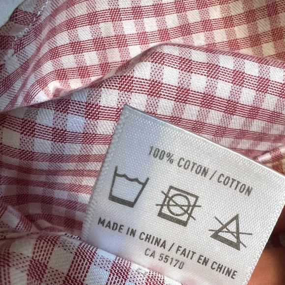 Frank & Oak Cotton Oxford Brick Red Check Button Up Shirt in Medium - Picture 8 of 9